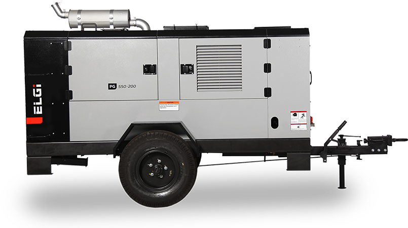 Portable trolley-mounted air compressor in Malaysia, easy to move and reliable on-site